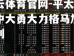 平太加赞中大勇大力格马加可胜利